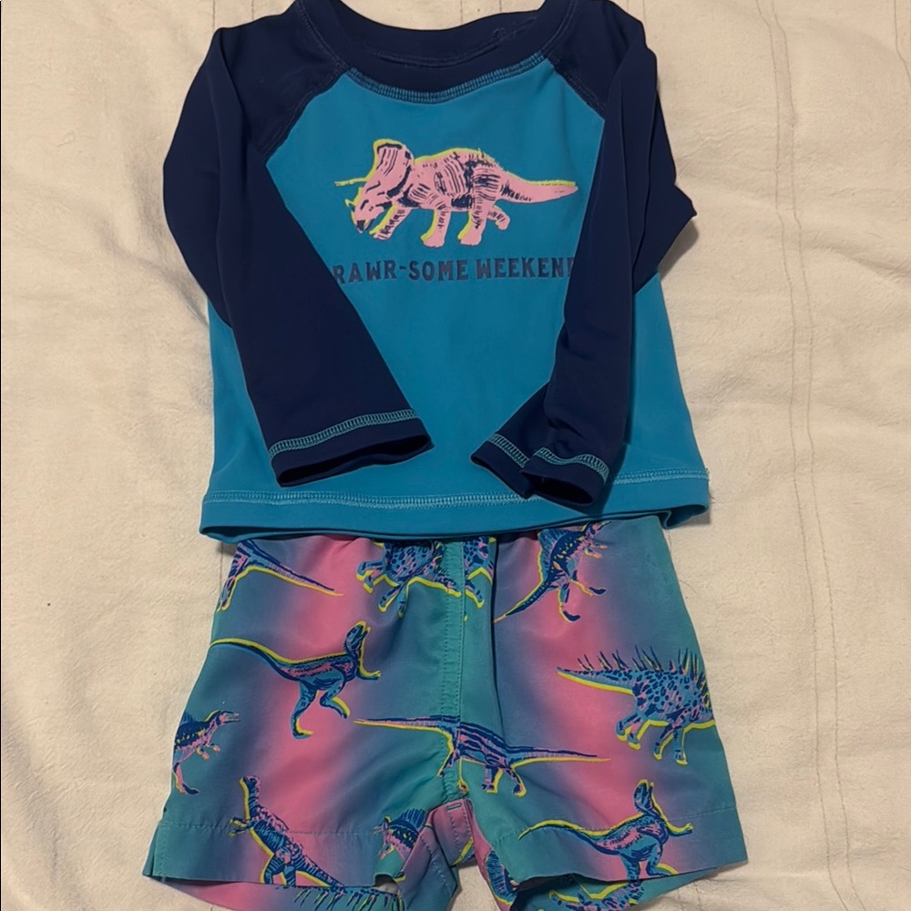 Chubbies 18-24M Dinosaur Swim Set - Blue and Pink